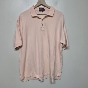 Vintage Willis & Geiger Polo Shirt XL Pink Cotton Short Sleeve Classic Casual